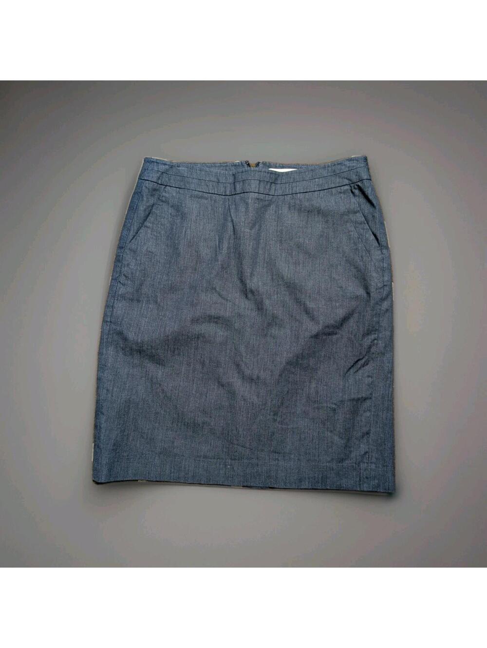 Ann Taylor Loft Pencil Skirt Size 6 Gray Business Casual Slit‎ Zip Closure